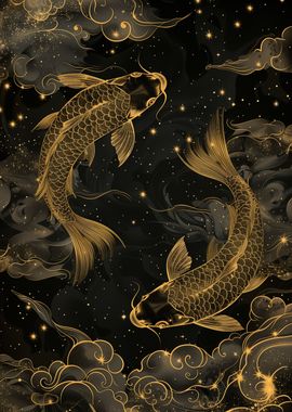 Japanese koi Fish Yin Yang