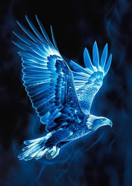 Neon Eagle Flying