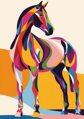 Horse Abstract Flat