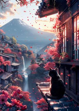 Cute Cat serenity Scenery