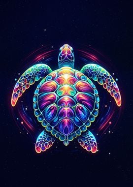 Colorful Sea Turtle