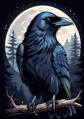 Moonlit Raven