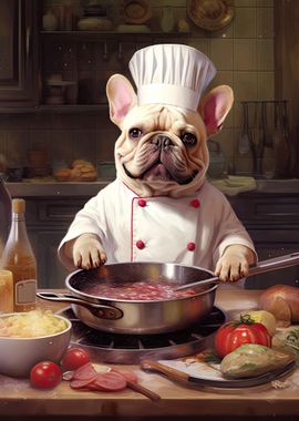 Cream French Bulldog Chef