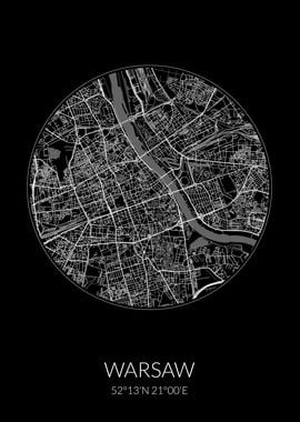 Warsaw Black Circle Map