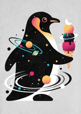 Space penguin ice cream