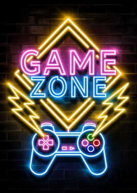 GAME ZONE NEON SIGN ART