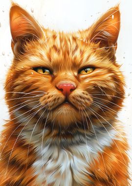 Ginger cat animal art