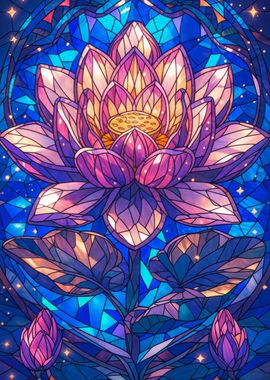 Stained Glass Lotus Bloom