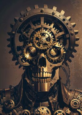 Metallic Steampunk Skull