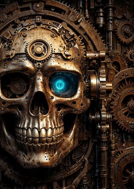 Eerie Steampunk Skull