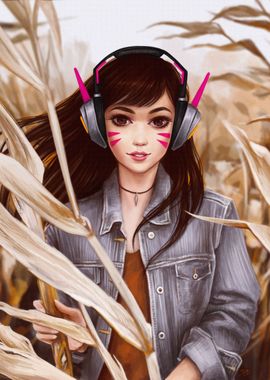 Anime Girl in a Corn Field