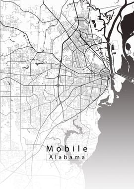 Mobile Alabama City Map