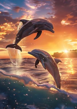 Dolphin Sunset Dance