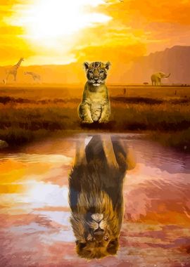 The Lion Reflection