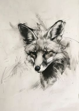 Fox Head In Charcoal