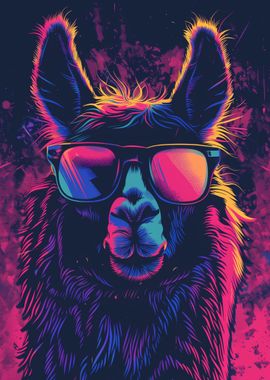 Llama Sunglasses Retro