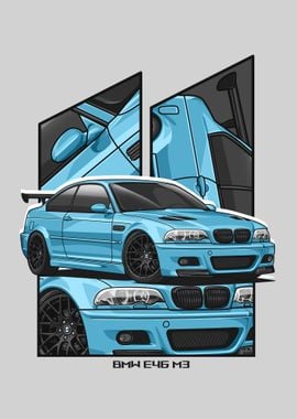 BMW E46 M3 cyan