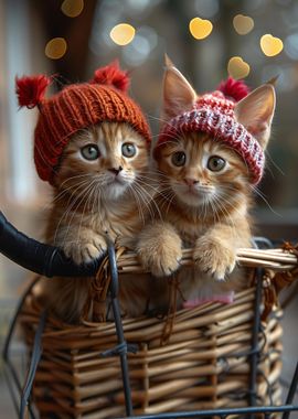 Cute Kitten in Winter Art