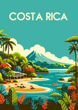 Costa Rica travel poster