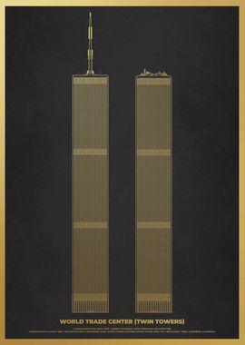 Gold WTC Twin Towers