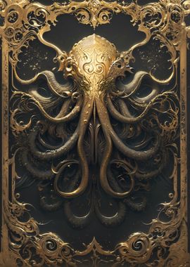 Golden Cthulhu Art Deco