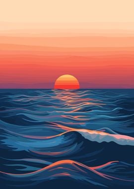 Sunset over the Ocean