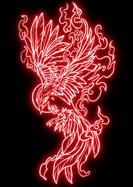 neon phoenix bird