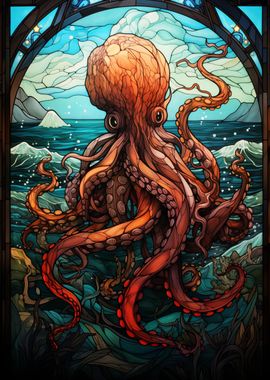 Octopus Stained Glass