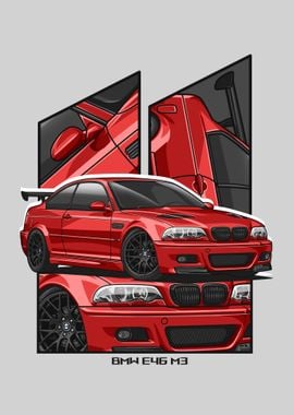 BMW E46 M3 red