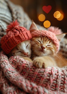 Cute Kitten in Winter Art