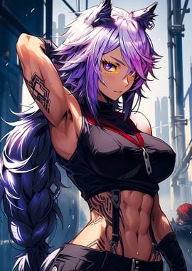 Beautiful fit anime girl