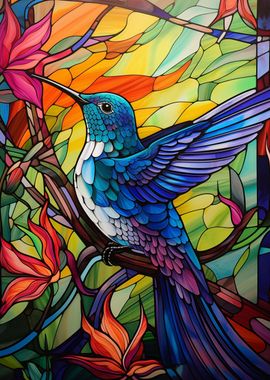 Hummingbird Stained Glass