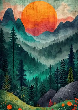 Mountain Landscape Sunset