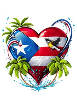 Boricua Puerto Rico Heart