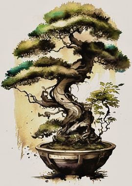 Bonsai tree minimal art