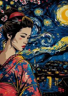 geisha japanese vangogh