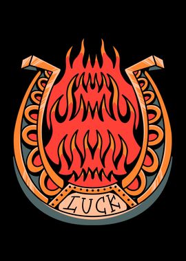 flaming luck tattoo