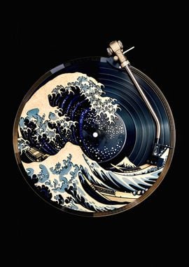 Vinyl Japanese wave art