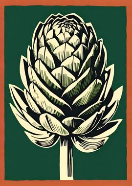 Vintage Green Artichoke