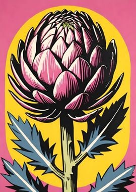 Retro Pink Artichoke