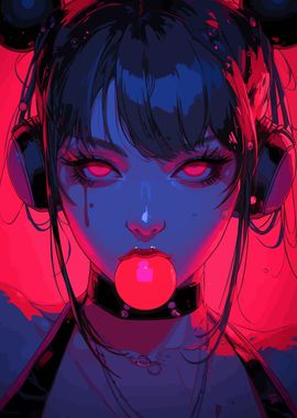 Neon Anime Girl