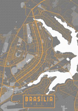 Brasilia City Map Bauhaus