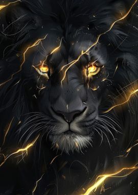 Black And Gold Lion