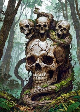 Woodland Skull Triplets