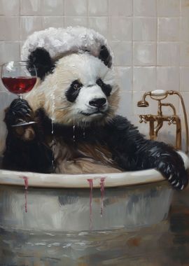 Panda Bath Glass Red Wine