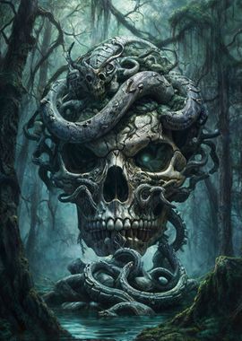 Ancient Skull Snake Symbol