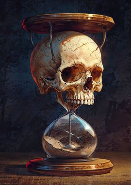 Gothic Skull in Sand Timer