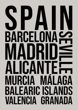 Spain Cities Travel Art