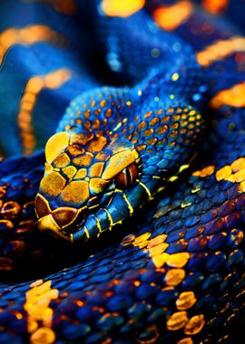 Gold Sapphire Snake Viper