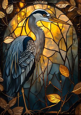 Heron Kintsugi Art